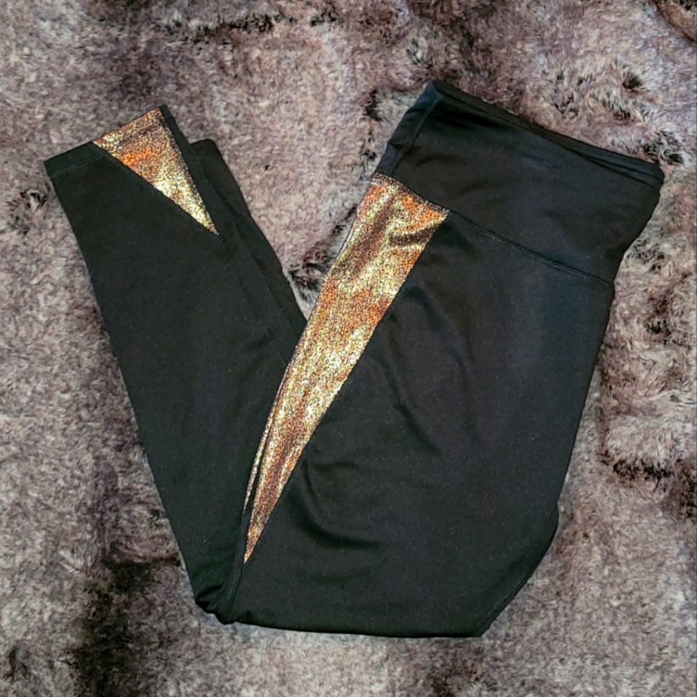Rose gold foil leggings